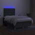 Cama box spring con colchón y LED tela marrón oscuro 120x190