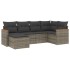 Set de muebles de jardín 6 pzas y cojines ratán sintético