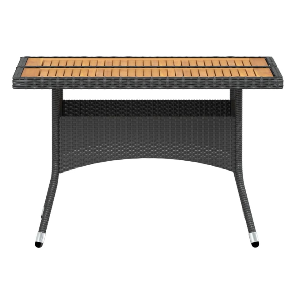 Set comedor jardín 5 pzas ratán sintético y madera acacia