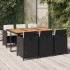Set de comedor de jardín 7 pzas y cojines ratán sintético
