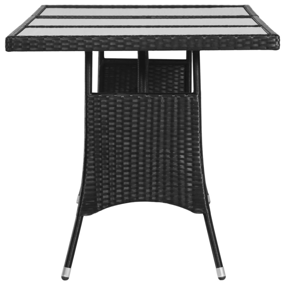 Mesa de jardín ratán sintético negro 170x80x74