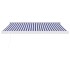 Toldo retráctil aluminio y tela azul y blanco 3,5x2,5