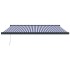 Toldo retráctil aluminio y tela azul y blanco 4x3