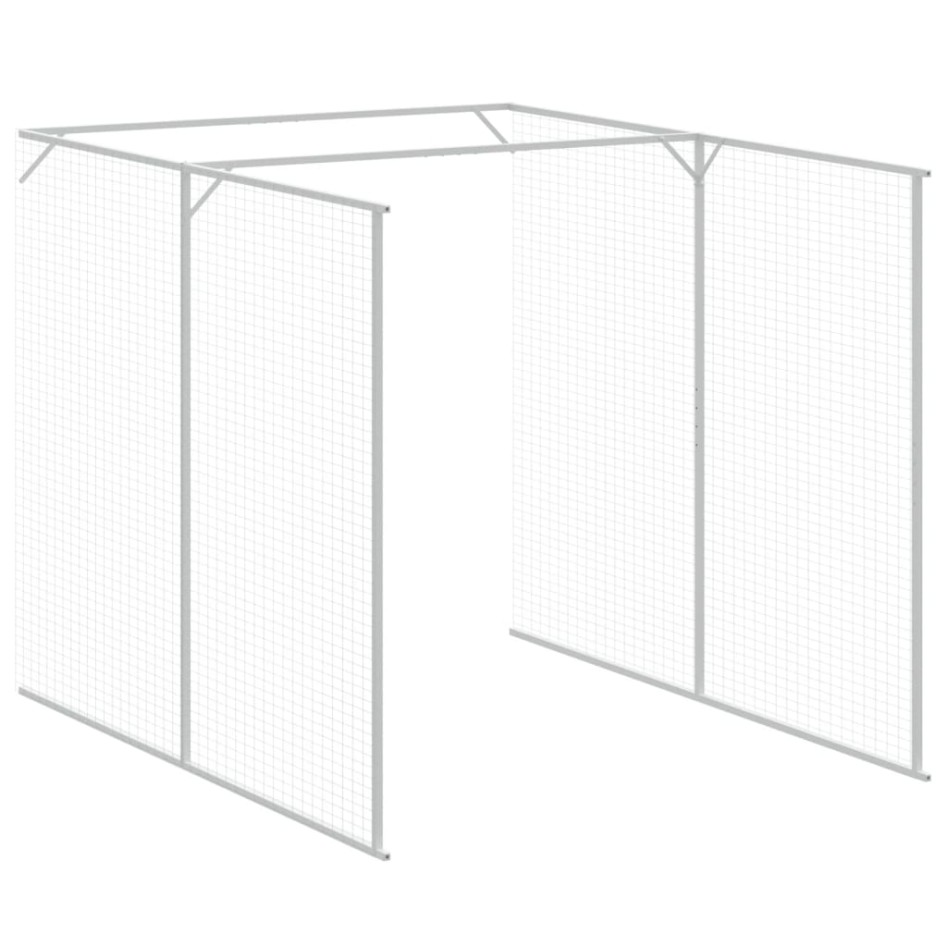 Caseta de perros con corral acero galvanizado 165x455x181