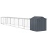 Jaula gallinas con corral acero galvanizado gris 117x813x123