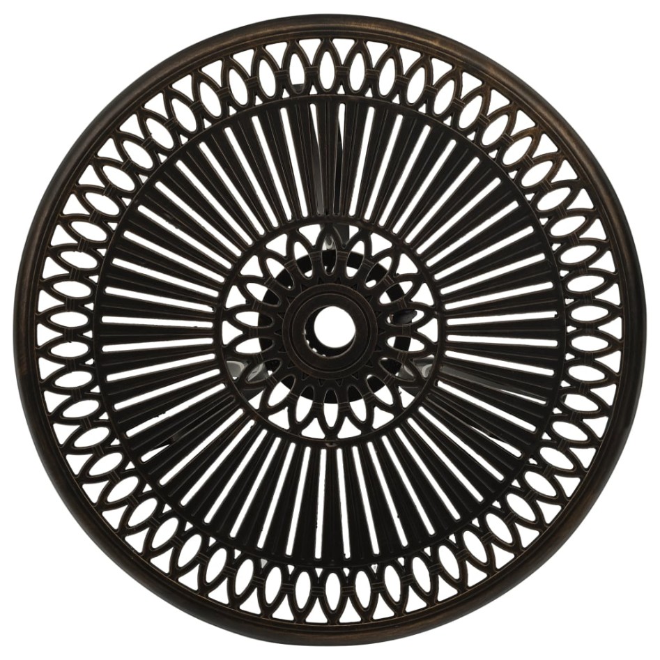 Mesa y sillas de bistró 3 piezas aluminio fundido color