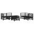 Juego muebles de jardín 6 piezas madera maciza pino
