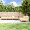 Juego de muebles de jardín 6 piezas madera maciza de pino