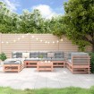 Juego de muebles de jardín 9 pzas madera maciza abeto Douglas
