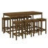 Mesa y taburetes altos de jardín 9 pzas madera pino marrón