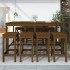 Mesa y taburetes altos de jardín 9 pzas madera pino marrón