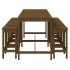 Mesa y taburetes altos de jardín 9 pzas madera pino marrón