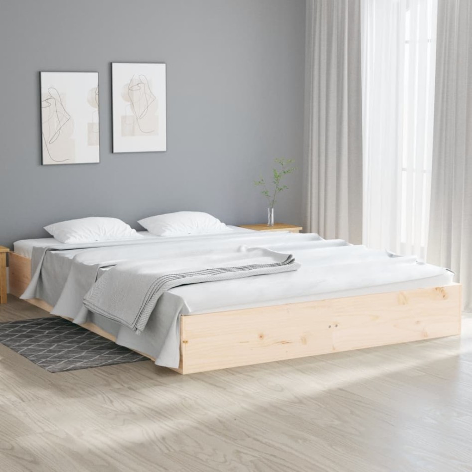 Estructura de cama madera maciza 180x200