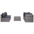 Set de muebles de jardín y cojines 5 pzas. ratán sintético