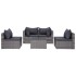 Set de muebles de jardín y cojines 5 pzas. ratán sintético
