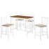 Set mesa y sillas de bar 5 piezas madera maciza marrón y