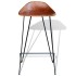 Taburetes de cocina 6 unidades cuero auténtico