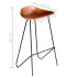 Taburetes de cocina 6 unidades cuero auténtico