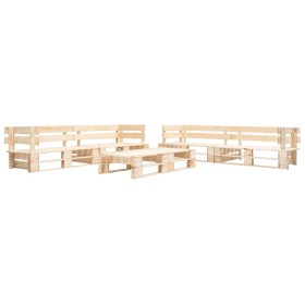 Juego de muebles de palets de jardín 6 piezas madera