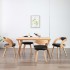 Sillas de comedor 4 uds madera curvada cuero sintético
