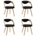 Sillas de comedor 4 uds madera curvada cuero sintético