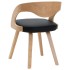 Sillas de comedor 4 uds madera curvada cuero sintético
