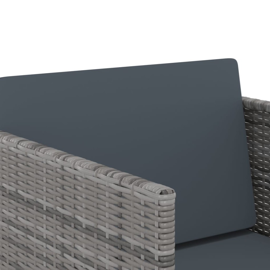 Set de comedor para jardín 11 pzas cojines ratán sintético