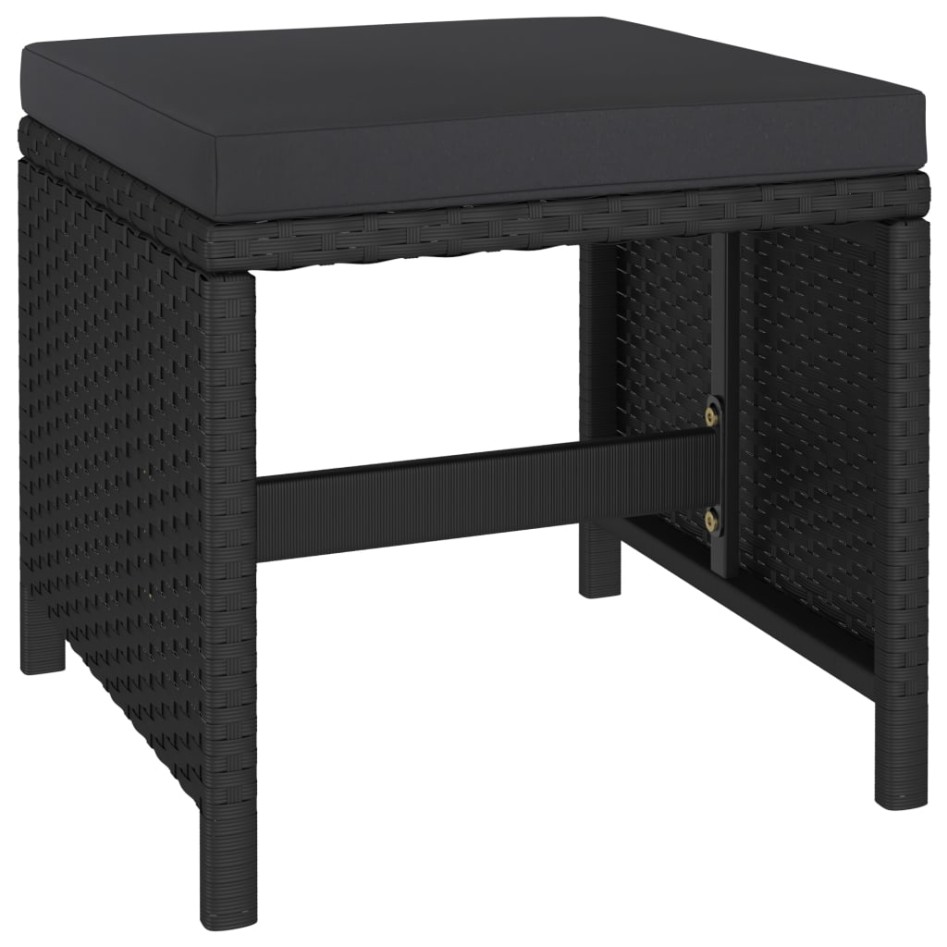 Set comedor de jardín 6 piezas y cojines ratán sintético