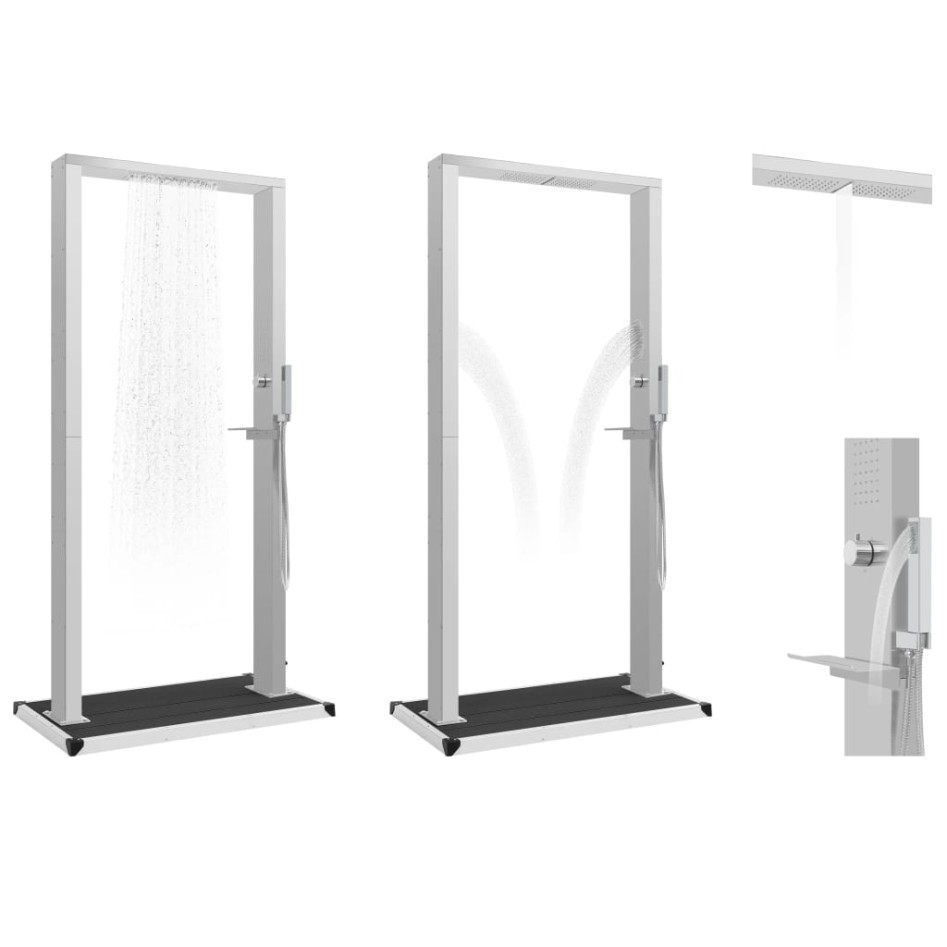 Ducha de jardín con plato acero inoxidable y