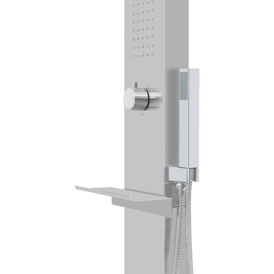 Ducha de jardín con plato acero inoxidable y