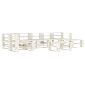Juego de muebles de palets para jardín 8 piezas madera