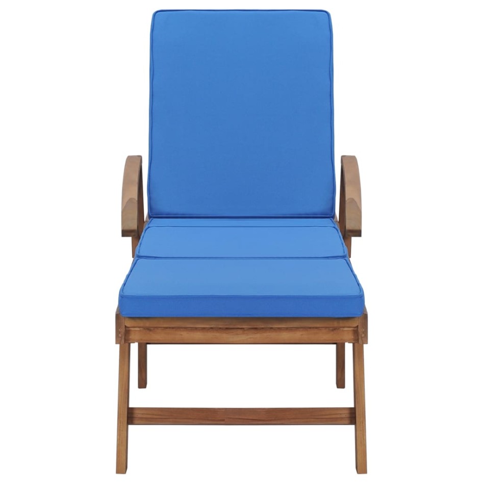 Tumbonas con cojín 2 uds madera maciza de teca