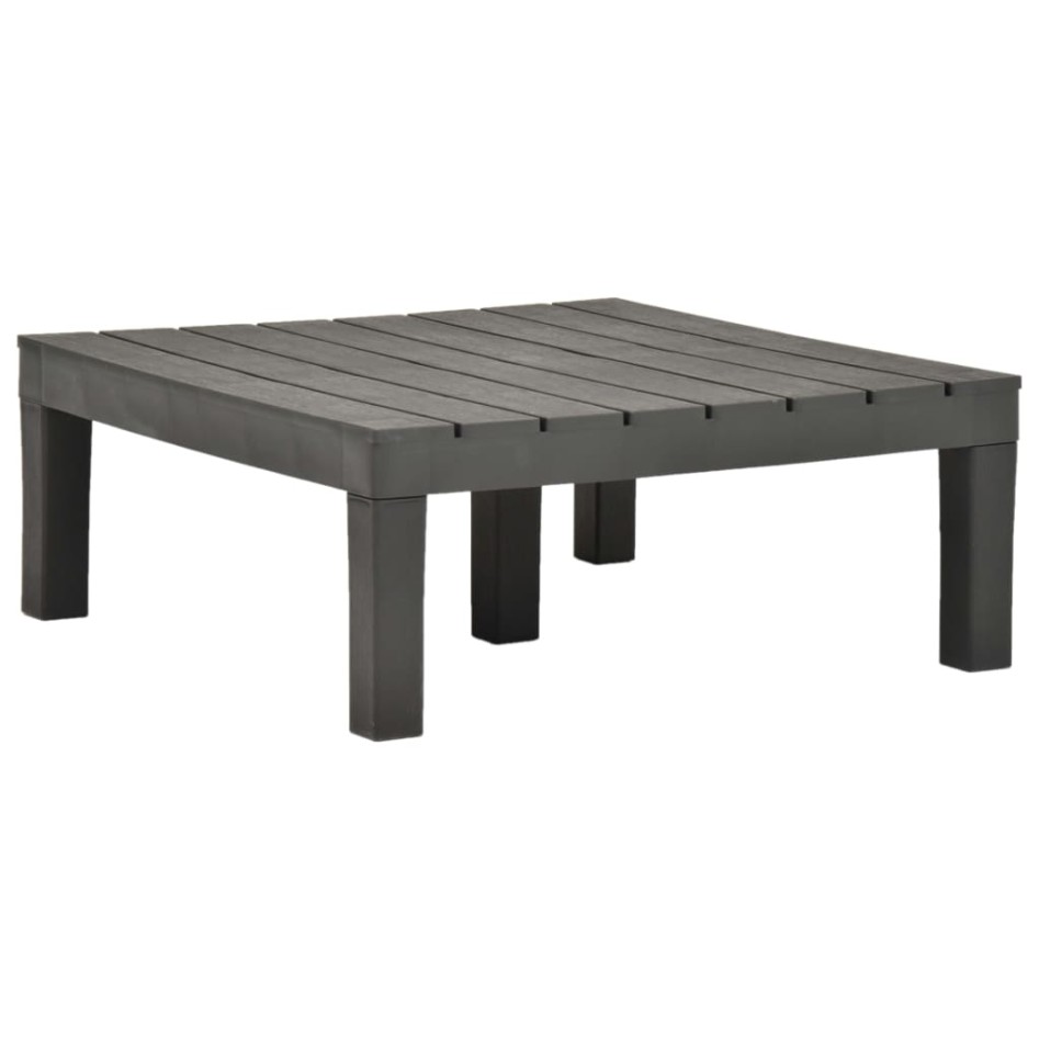 Juego de muebles de jardín 5 piezas plástico gris