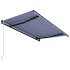 Toldo automático retráctil azul y blanco 450x300