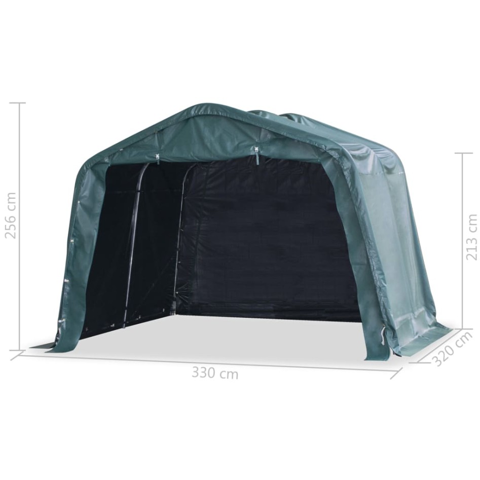 Carpa para ganado desmontable PVC verde oscuro 550g/m²