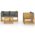 Muebles de jardín 5 pzas cojines madera maciza de