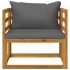 Muebles de jardín 5 pzas cojines madera maciza de