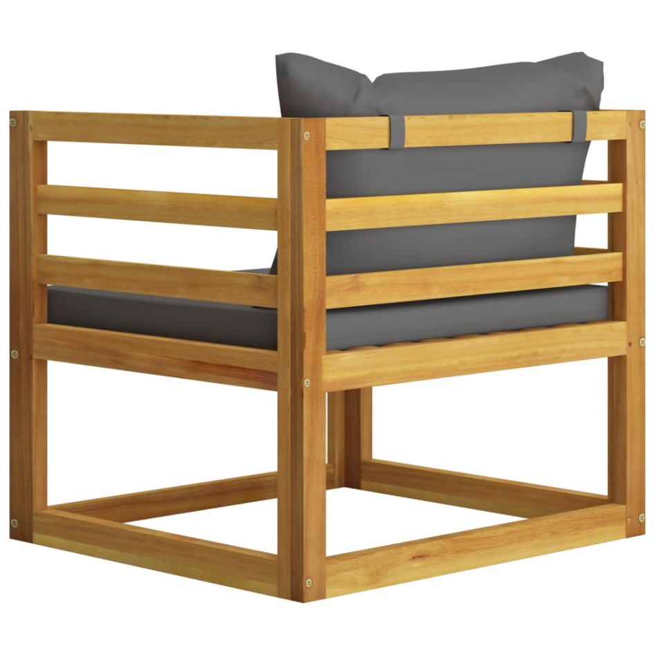 Muebles de jardín 5 pzas cojines madera maciza de