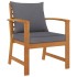 Muebles de jardín 5 piezas cojines madera maciza de