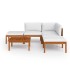 Muebles de jardín 6 pzas cojines crema madera maciza de