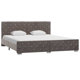 Estructura de cama de terciopelo gris 180x200