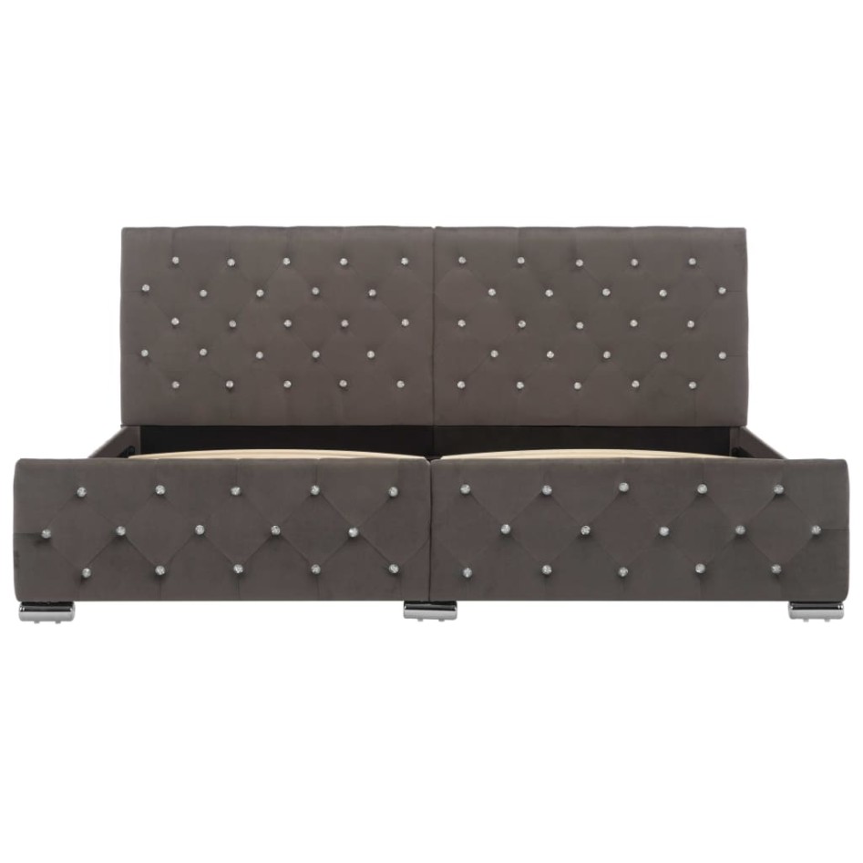 Estructura de cama de terciopelo gris 180x200