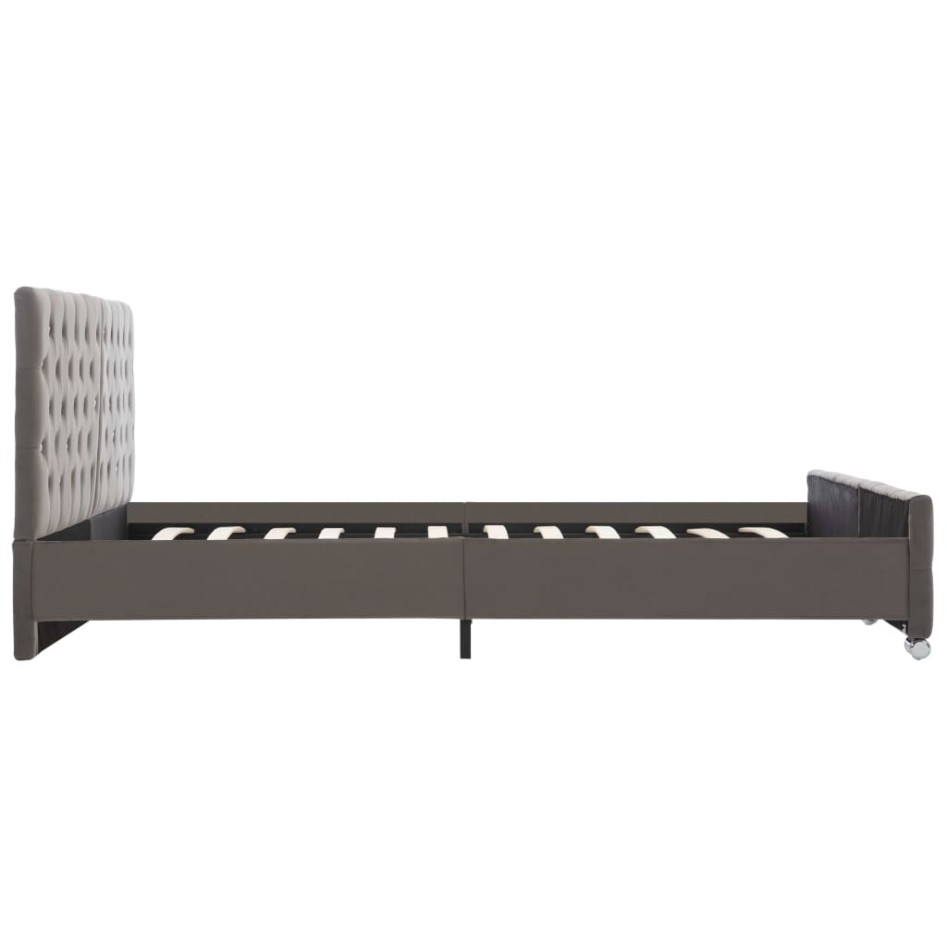 Estructura de cama de terciopelo gris 180x200