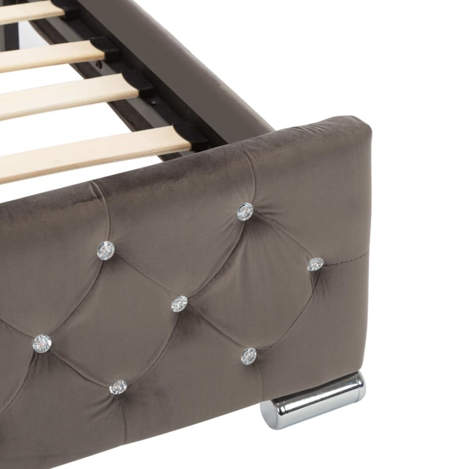 Estructura de cama de terciopelo gris 180x200