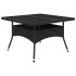 Set de comedor de jardín 9 piezas ratán PE y vidrio
