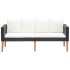 Set de muebles de jardín 3 pzas y cojines ratán sintético