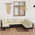 Set de muebles de jardín 7 pzas y cojines ratán sintético
