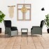 Set muebles jardín 3 pzas ratán sintético gris claro y