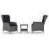 Set muebles jardín 3 pzas ratán sintético gris claro y