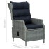 Set muebles jardín 3 pzas ratán sintético gris claro y